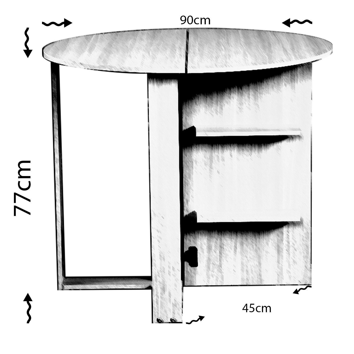 Skye Decor Couchtisch Middle cm eichenfarbig, CMY, 77x90x45