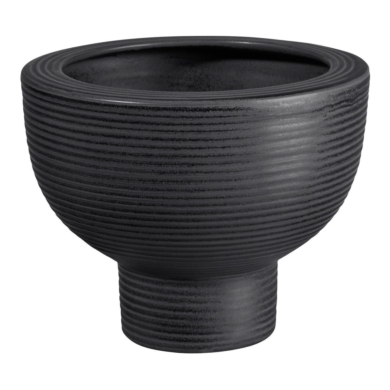 Übertopf MIDORO, H 15,5 cm, Schwarz, Steingut
