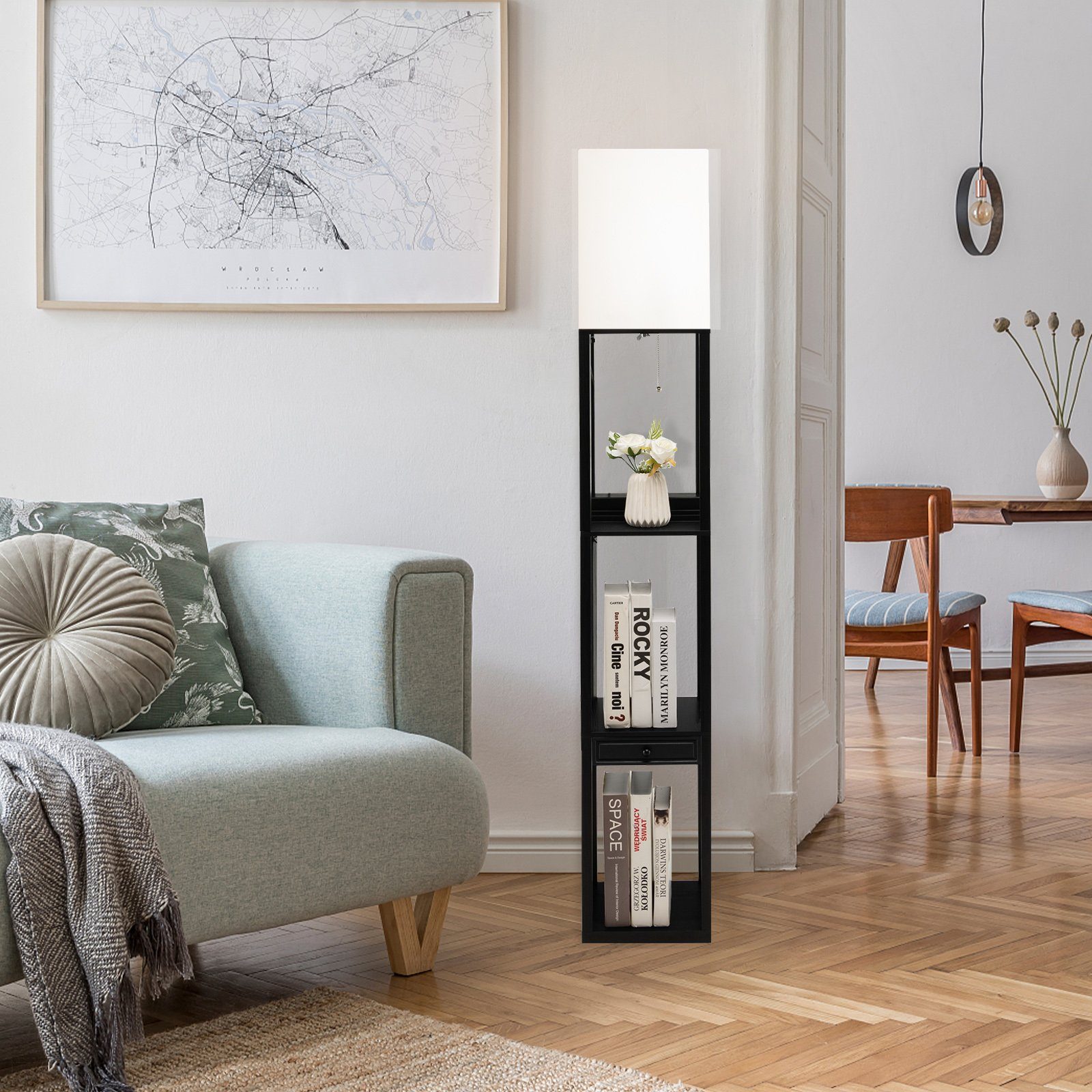 COSTWAY Stehlampe, LED wechselbar, mit 3-Ebenen günstig online kaufen