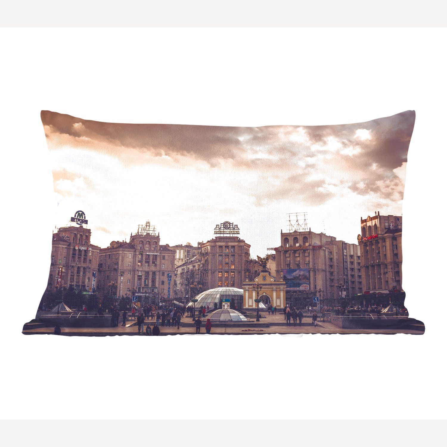 MuchoWow Dekokissen Kiew - Ukraine - Platz, Wohzimmer Dekoration, Zierkissen, Dekokissen mit Füllung, Schlafzimmer