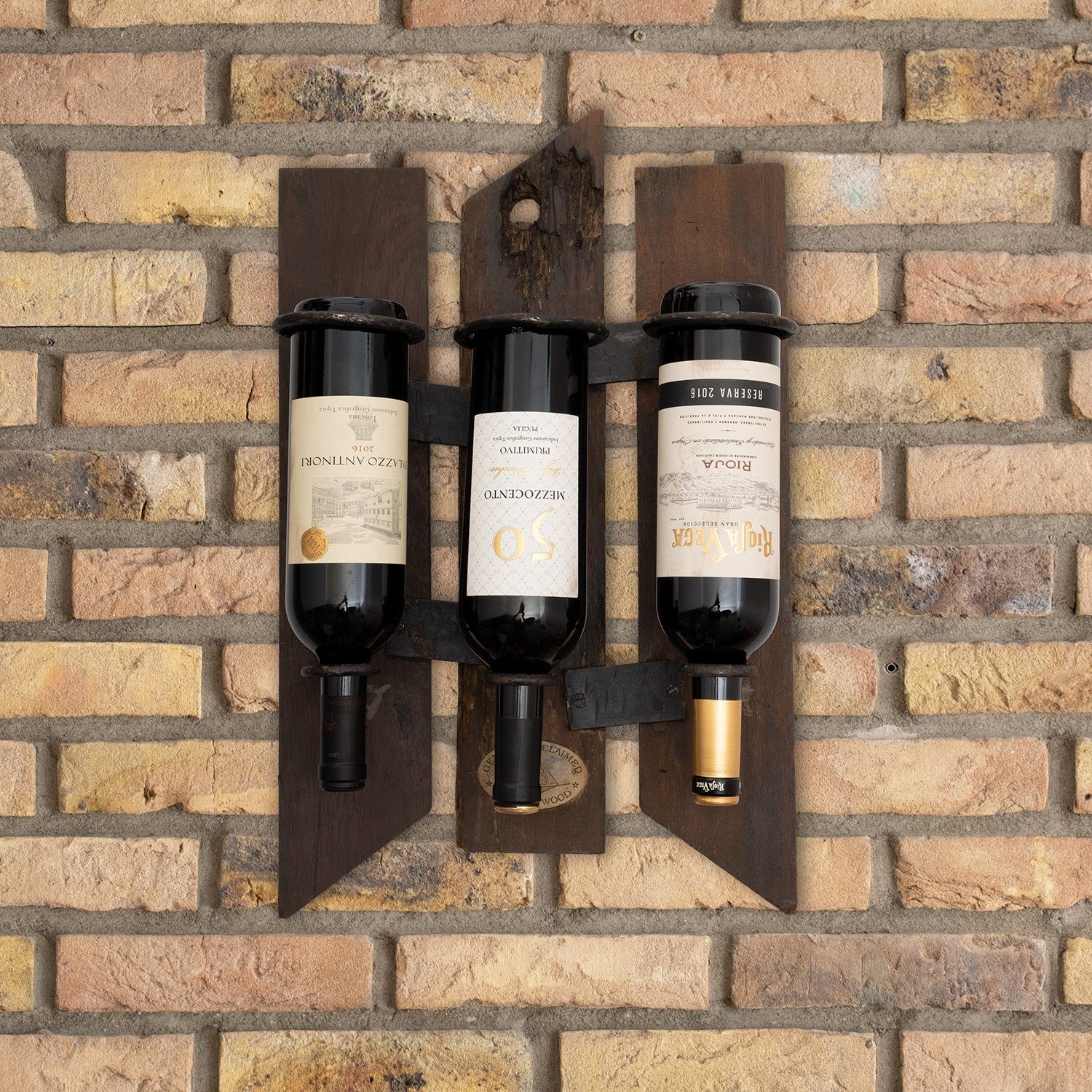Weinregal Schiffsholz Wandregal 55 x 34 x 16 cm
