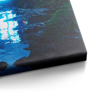 DOTCOMCANVAS® Leinwandbild Cracked, Leinwandbild blau schwarz KI AI generiert digitale Kunst Wandbild
