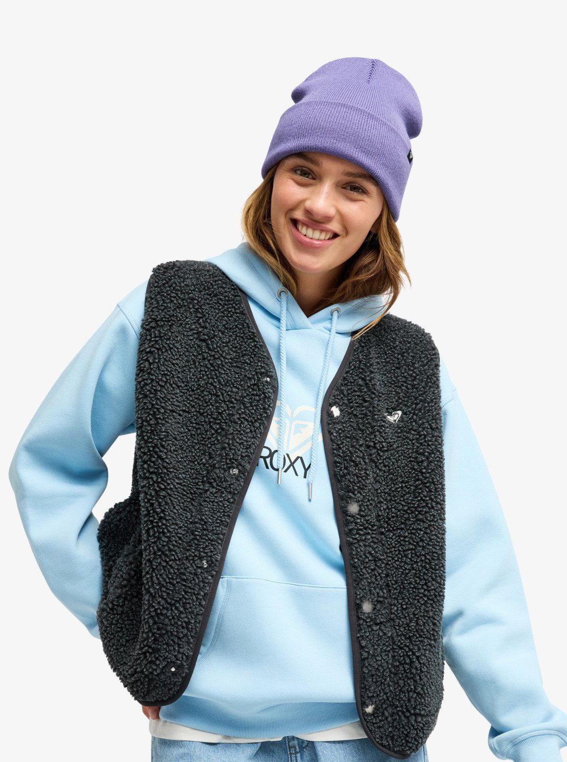 Roxy Fleeceweste ICONIC TOWN VEST mit V-Ausschnitt, wasserabweisend, windabweisend, atmungsaktiv, leicht