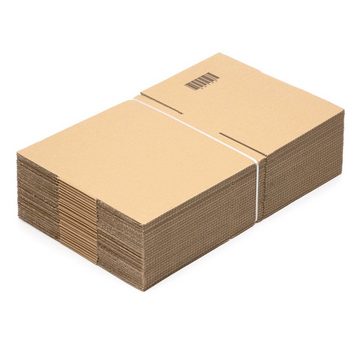 KK Verpackungen Versandkarton, 25 Faltkartons 300 x 215 x 100 mm Postversand Warenversand Wellpappkarton Braun