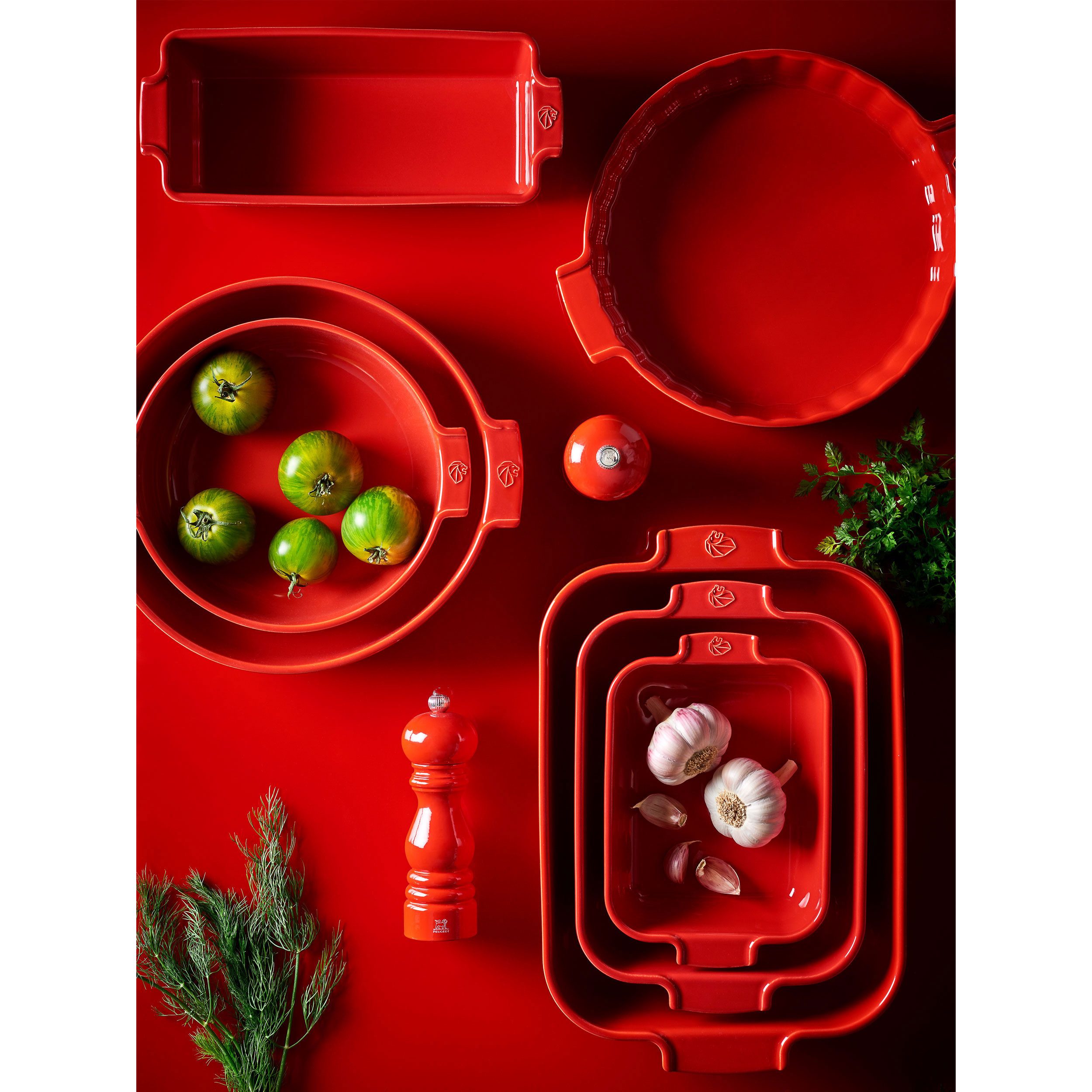 PEUGEOT Quicheform APPOLIA Keramik 30cm Rot Kuchenform Spülmaschinenfest