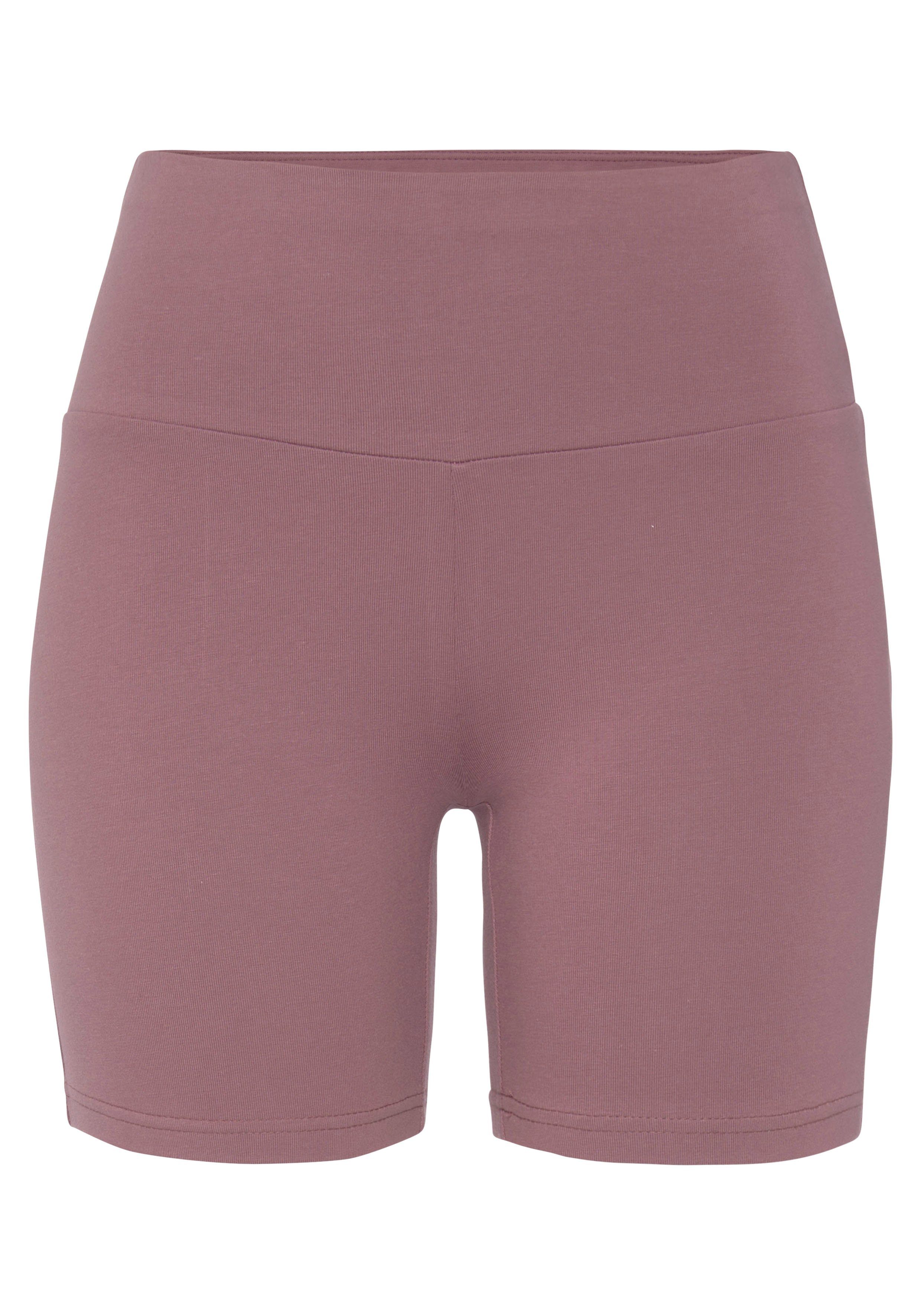 LASCANA Shorts mit breitem Bündchen und Logodruck – Bild 2 von 5