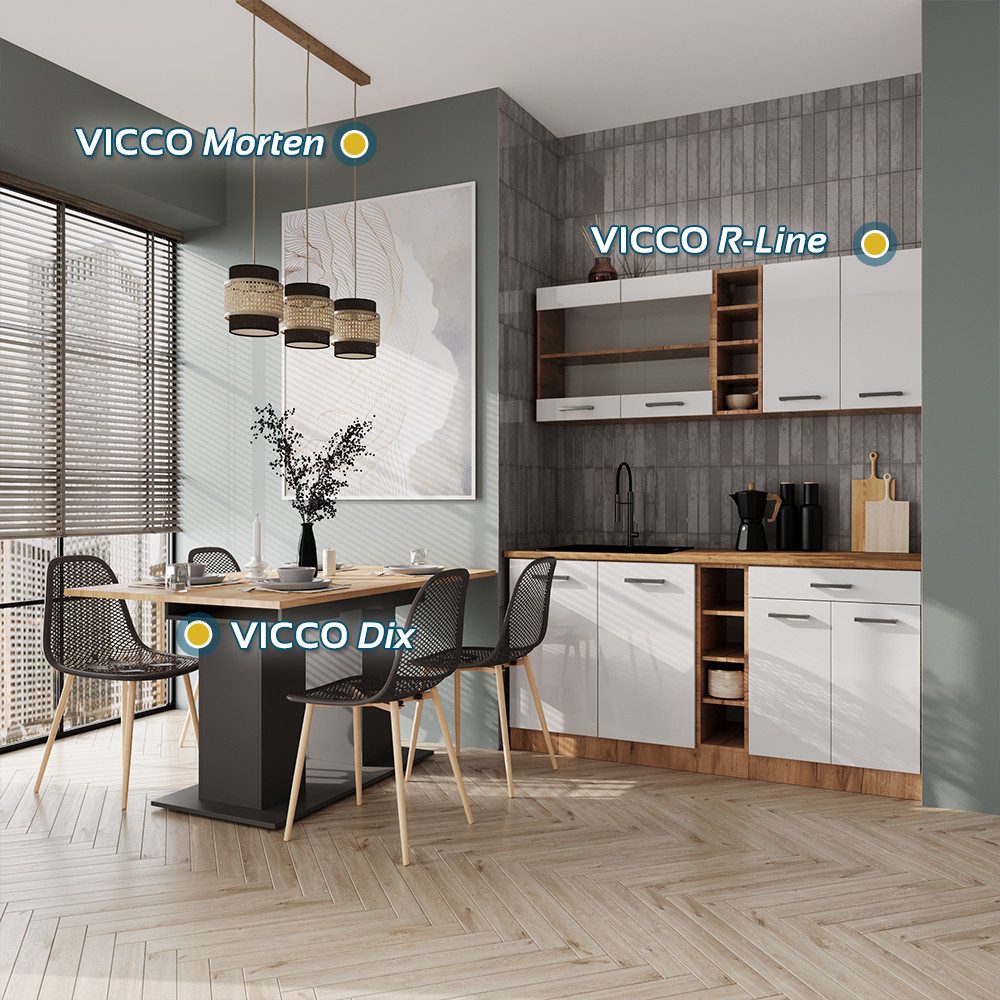 Vicco Esstisch Dix, Weiß, 140 x günstig online kaufen