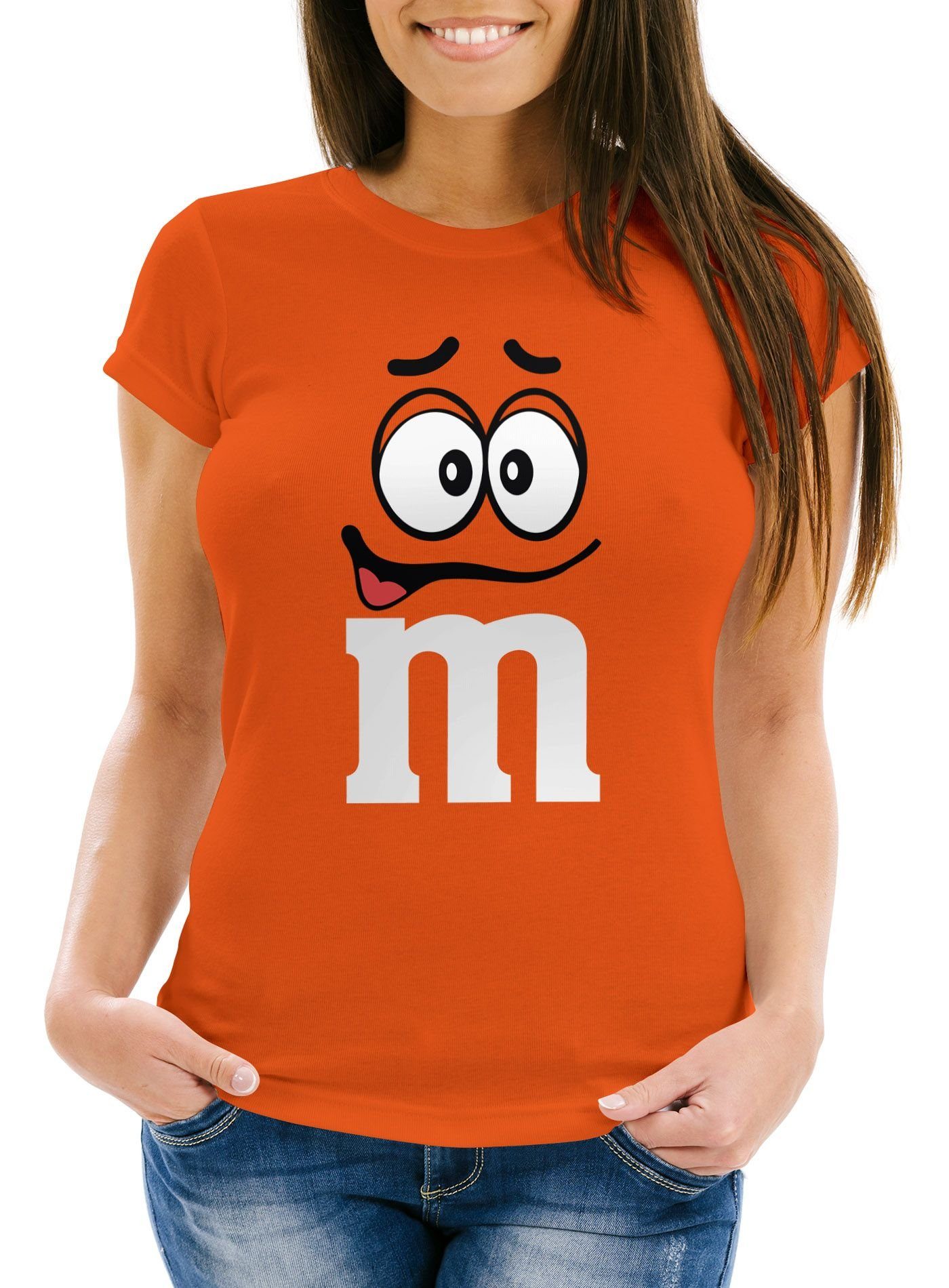 Print-Shirt Damen T-Shirt Fasching Karneval M Aufdruck Gruppen- Kostüm