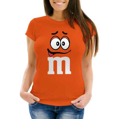 MoonWorks Print-Shirt Damen T-Shirt Fasching Karneval M Aufdruck Gruppen- Kostüm Verkleidung mit Print