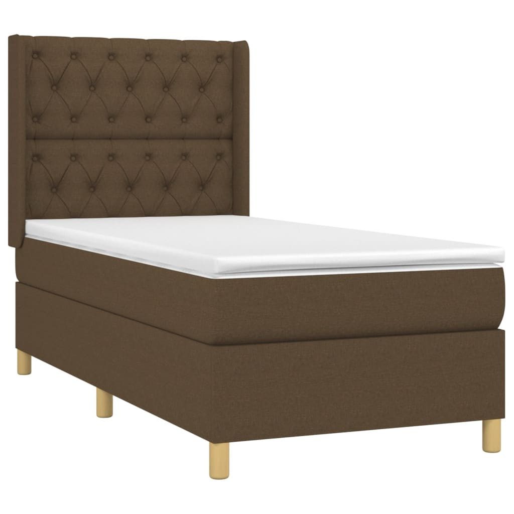 Bett Boxspringbett mit Matratze Dunkelbraun 80x200 cm Stoff