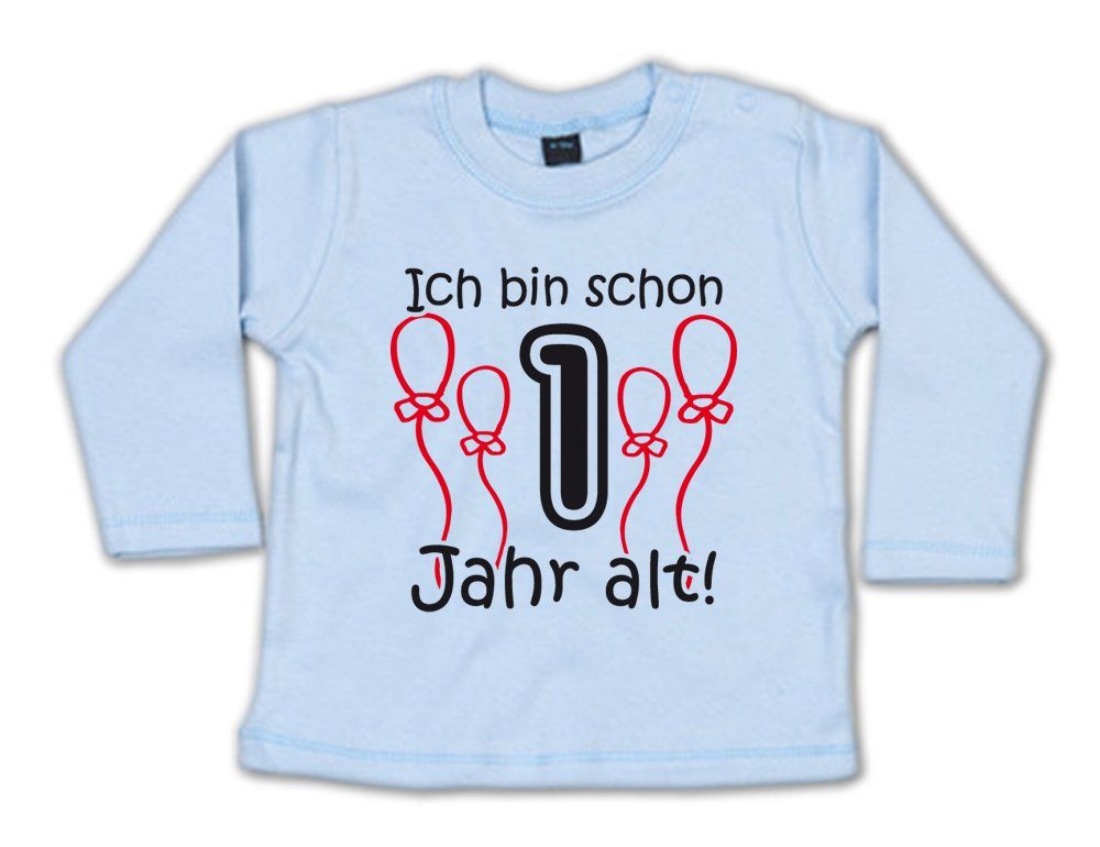 G-graphics Longsleeve Ich bin schon 1 Jahr alt! Baby Sweater / Longsleeve T als Geschenk zum ersten Geburtstag