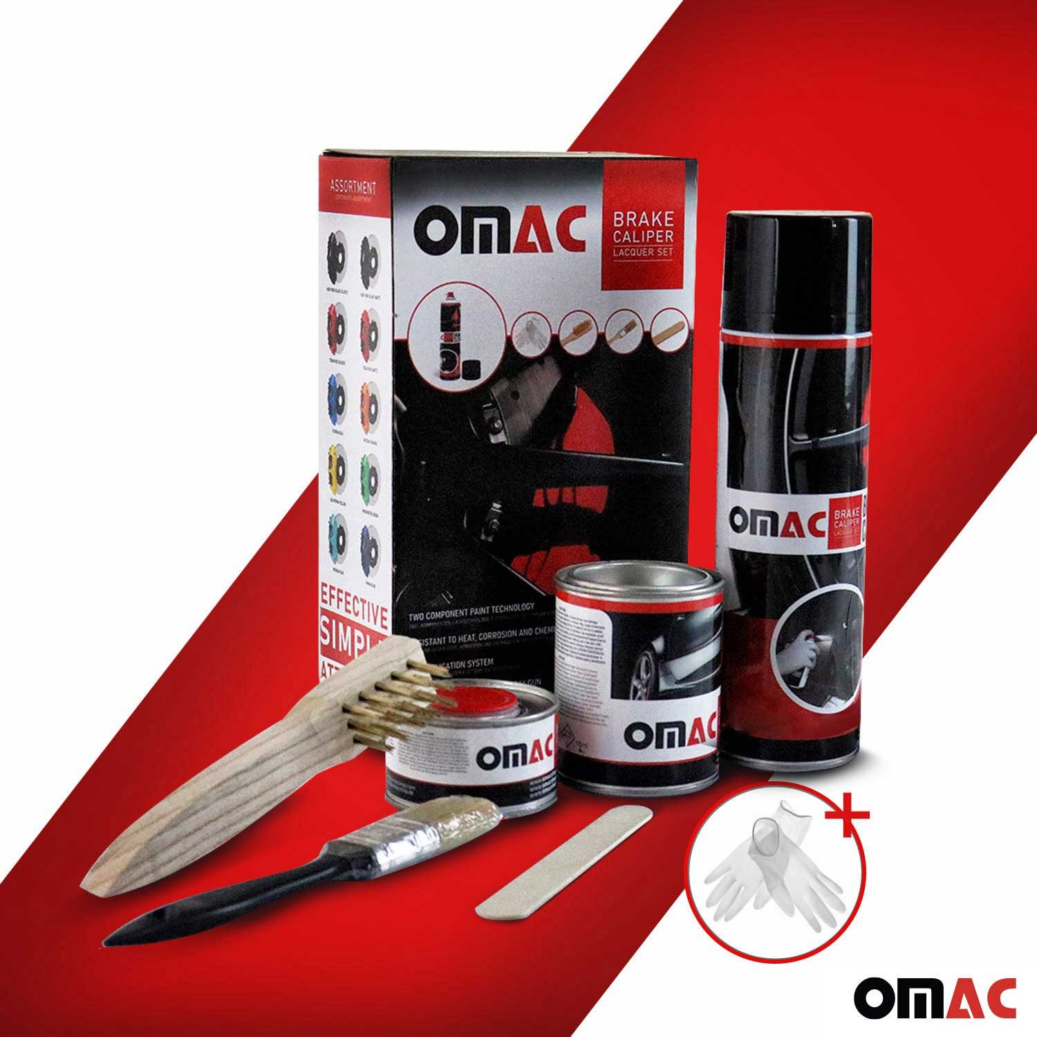 OMAC Sprühfarbe Bremssattellack Texas Rot Matt Auto Lack Set Hitzebeständig, Hitzbeständig, Starke Haftung, Einfache DIY-Anwendung – Bild 4 von 5