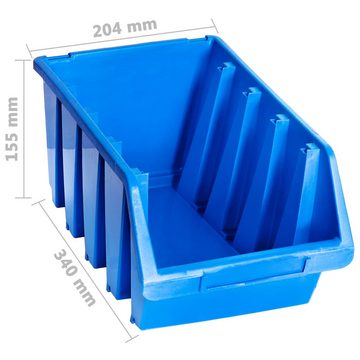 vidaXL Werkzeugbox Stapelboxen 14 Stk. Blau Kunststoff (14 St)