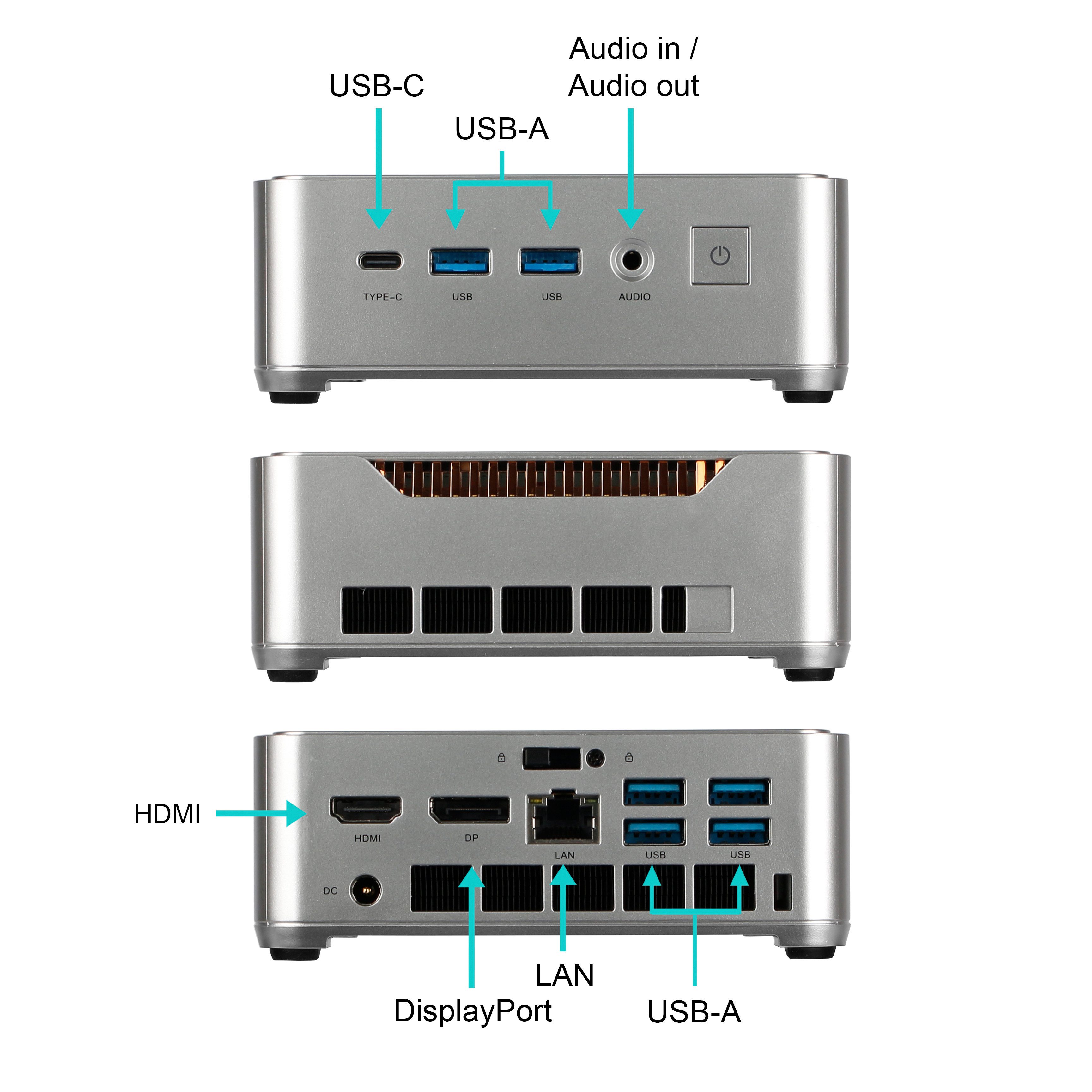 ANKERMANN-PC Ank-IX H2 Mini PC Mini-PC (Intel, Core Onboard Graphics, 32 GB RAM, 1000 GB SSD, Luftkühlung)