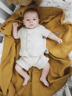 Babydecke Musselin-Decke 4 lagig 120x120, Weiche & Atmungsaktive Decke für Babys, bistyle, GOTS zertifiziert, 100% Bio-Baumwolle, Geschenk Junge & Mädchen