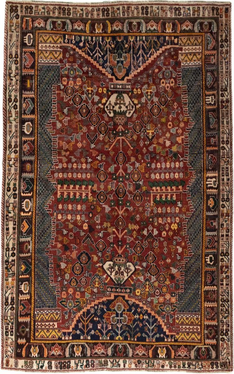 Orientteppich Shiraz 163x255 Handgeknüpfter Orientteppich / Perserteppich, Nain Trading, rechteckig, Höhe: 10 mm