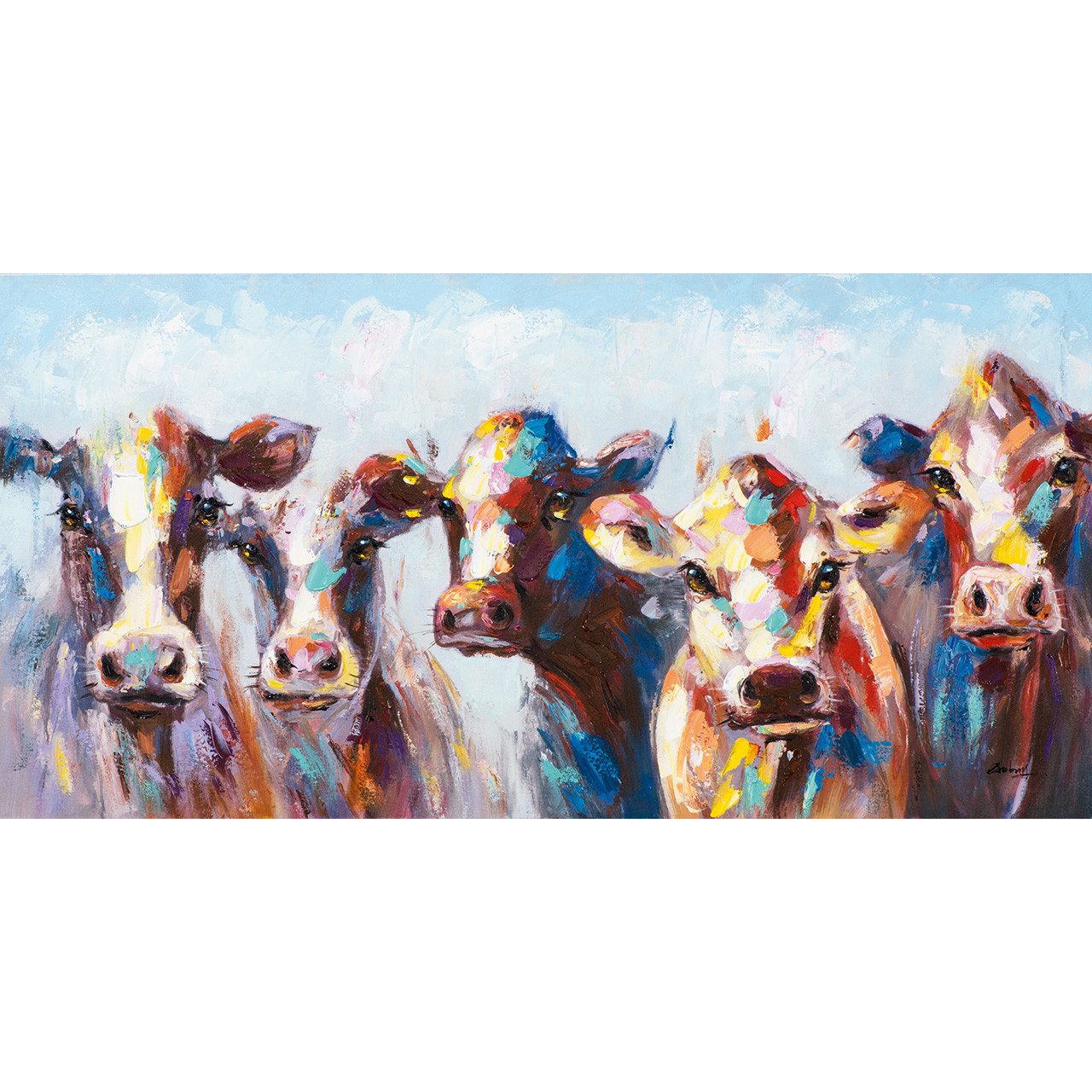 ArtUniverse Gemälde Bunte Kühe 70 x günstig online kaufen