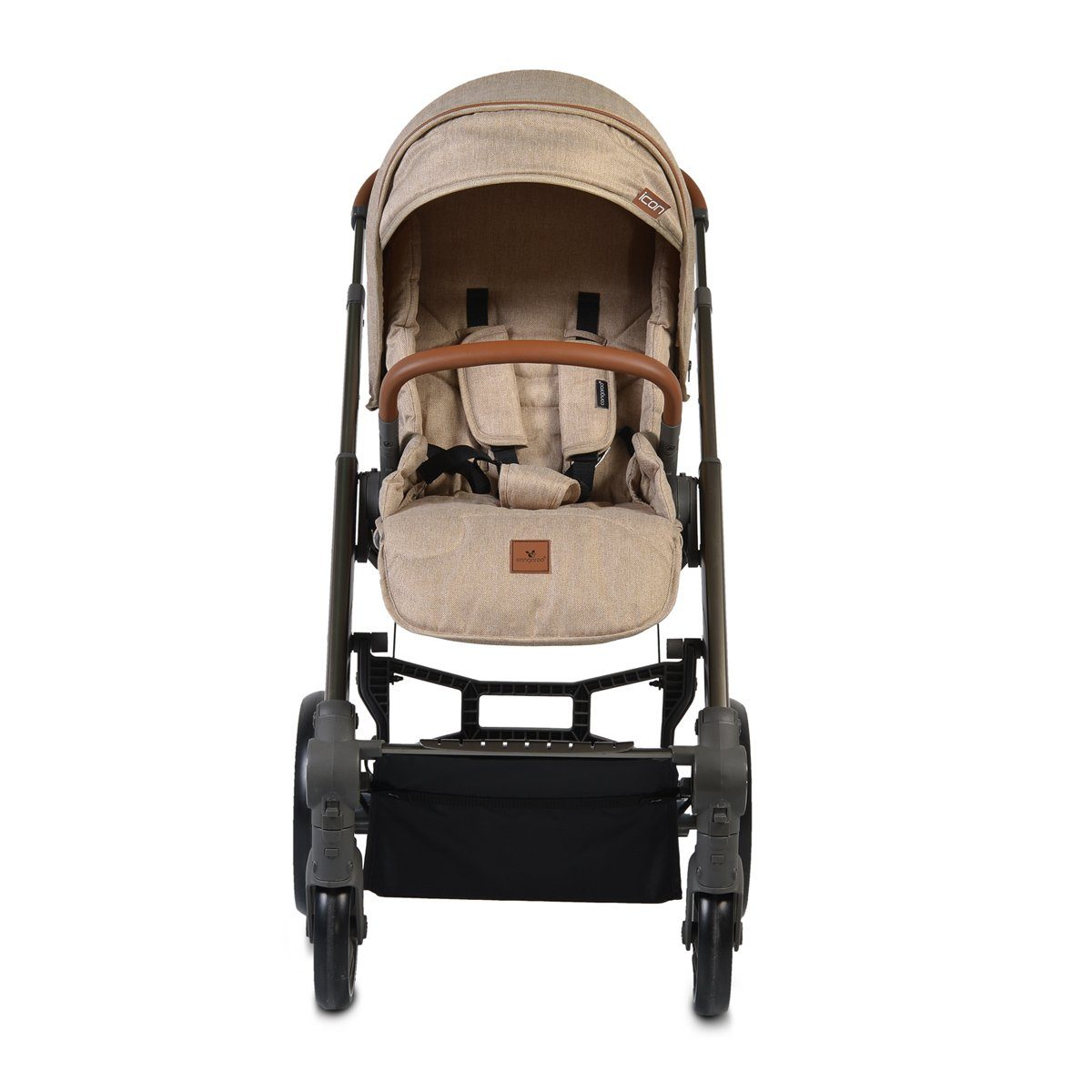 Sportsitz in Wickeltasche Cangaroo Kombi-Kinderwagen PU-Räder Kombikinderwagen Icon 1, Babywanne 2 beige