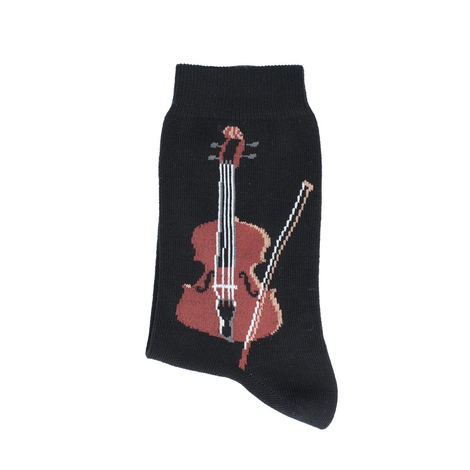 Geige Gr. Socken mit Musikboutique eingewebter schwarze (1-Paar) Freizeitsocken 35/38