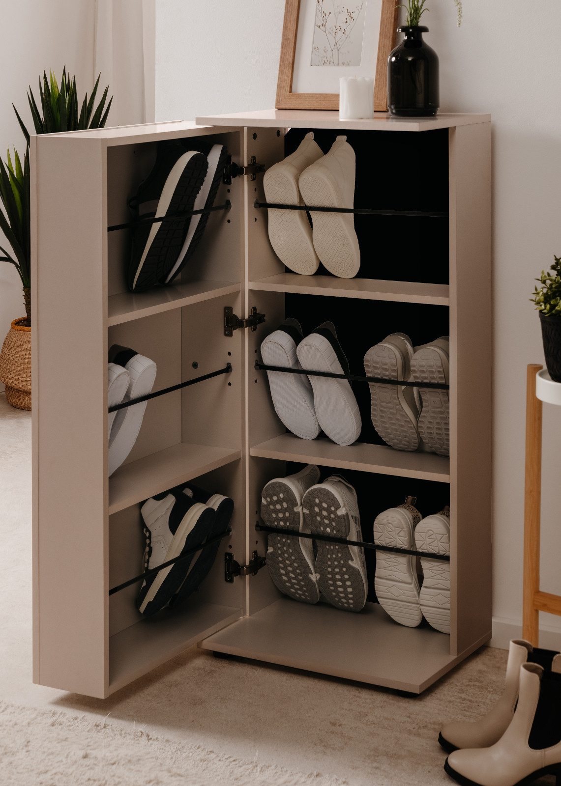 Furn.Design Schuhschrank Logu (Kommode in Samt, günstig online kaufen
