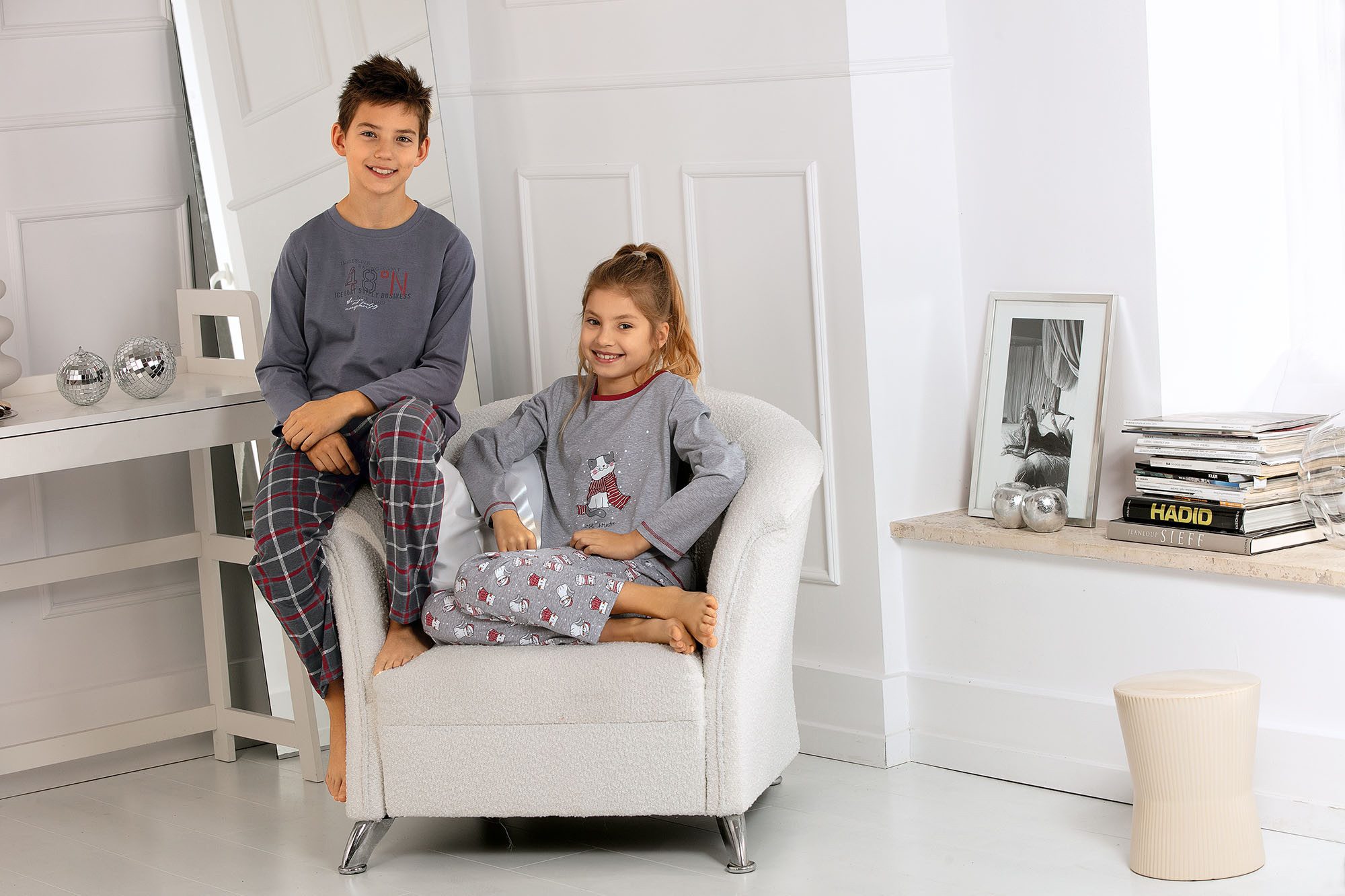 Comte Schlafanzug Iceberg Buddies (Set, 2 tlg., 2-teilig) Jungen Pyjama lang Langarm Baumwolle Karo Winter