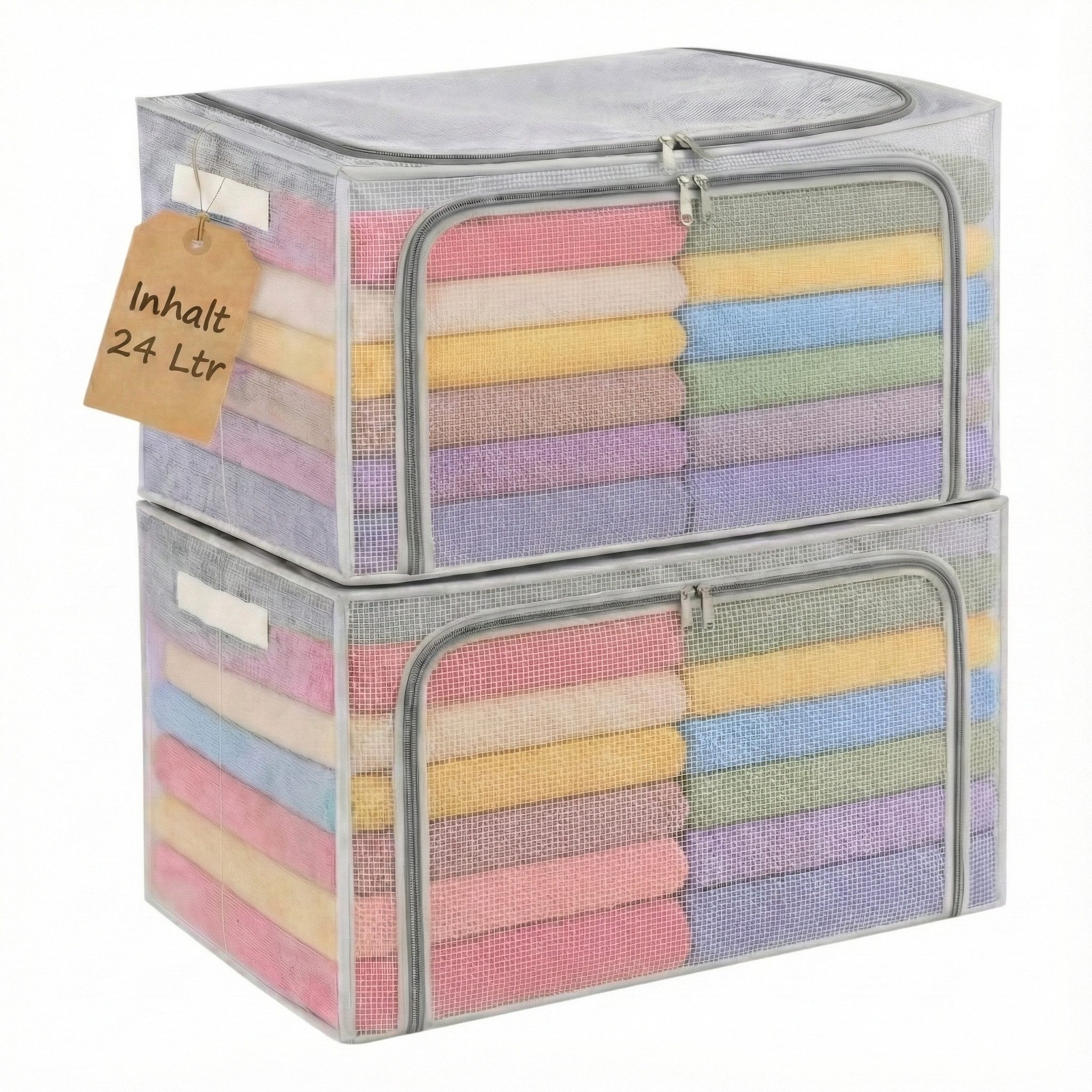 FALINGO Aufbewahrungsbox Faltboxen Aufbewahrungstaschen Metallrahmen transp günstig online kaufen