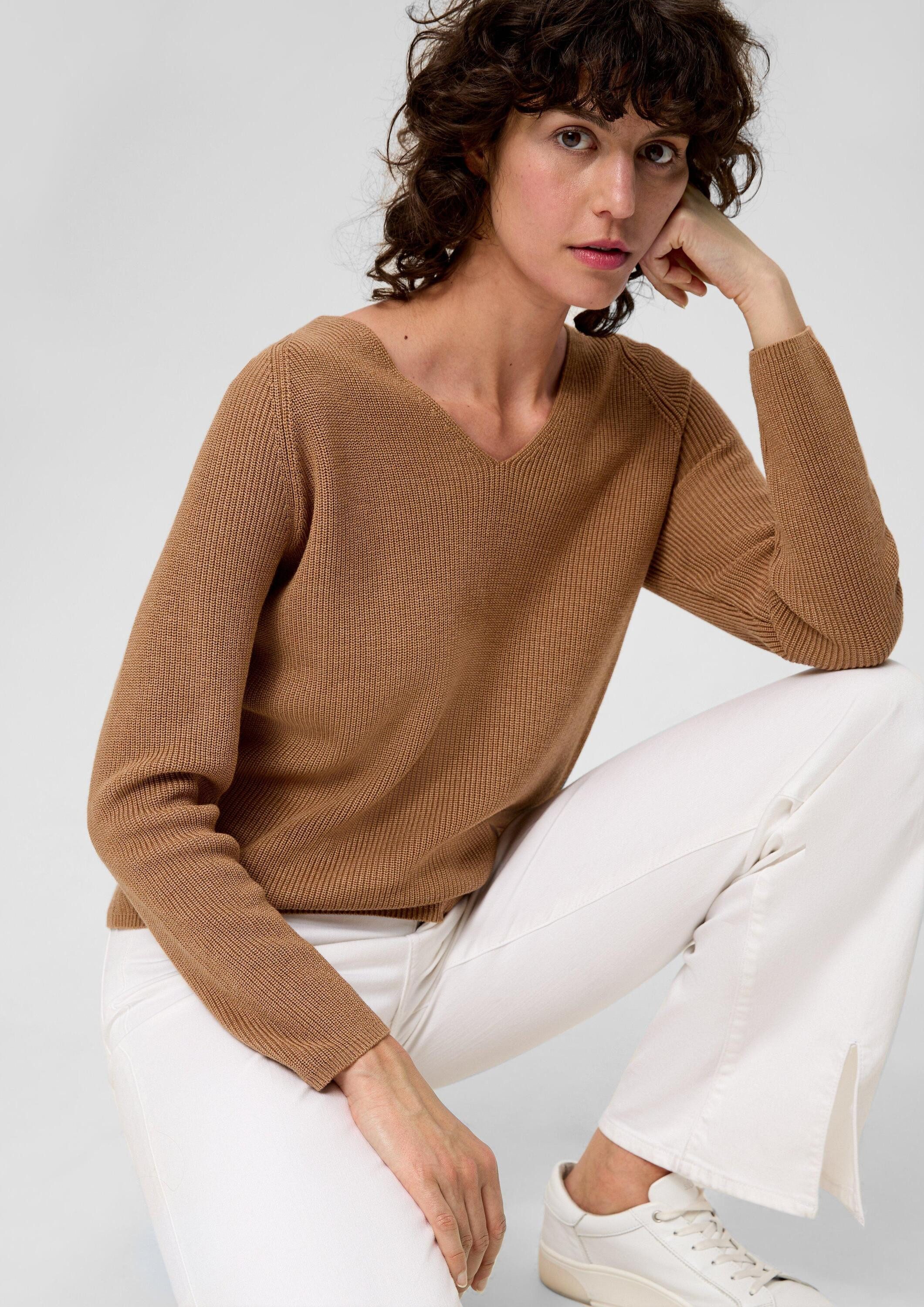 s.Oliver Longpullover Strickpullover Strickpullover mit Raglanärmeln günstig online kaufen