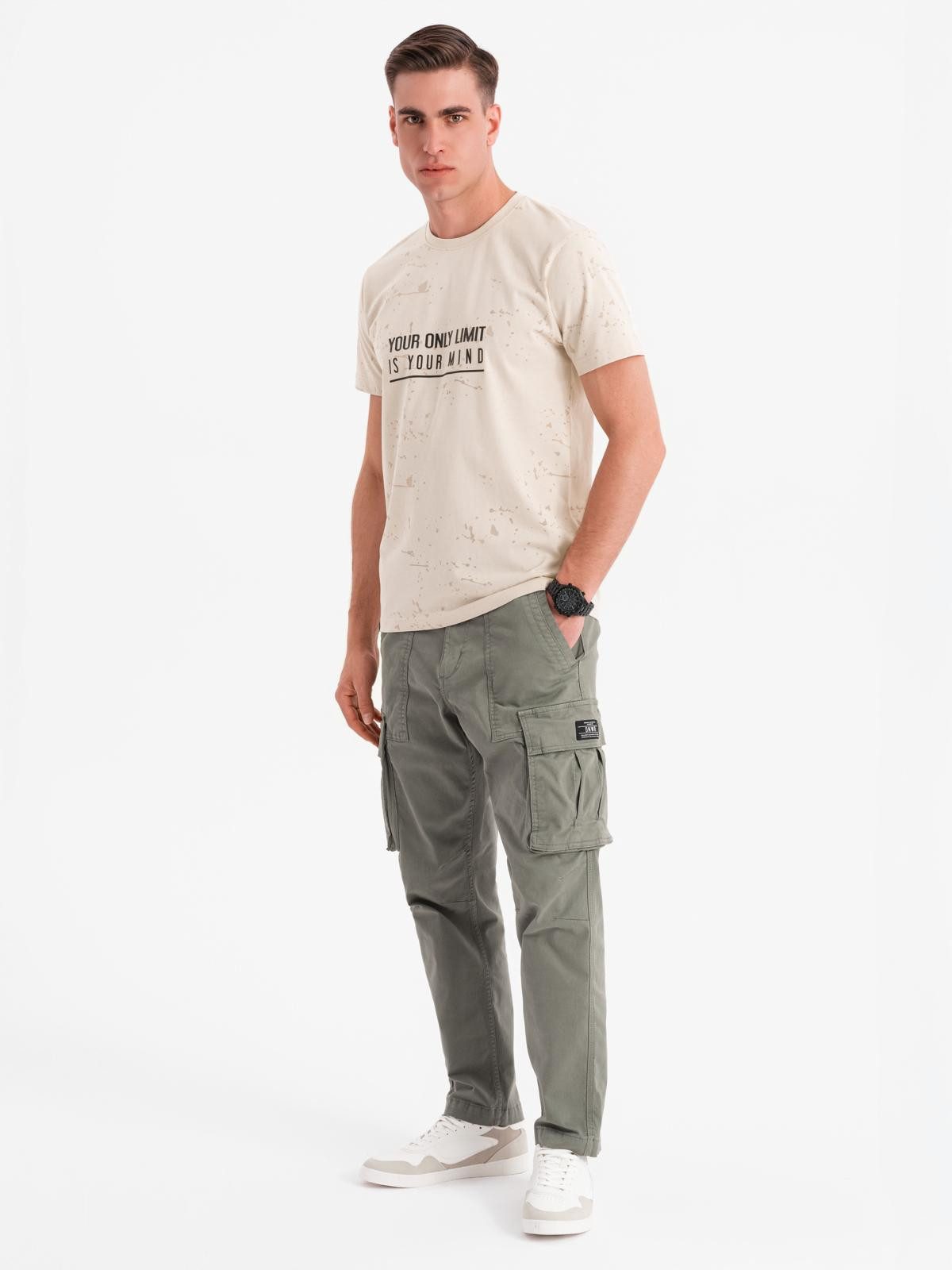 OMBRE Print-Shirt Bedrucktes Herren-T-Shirt mit Rundhalsausschnitt
