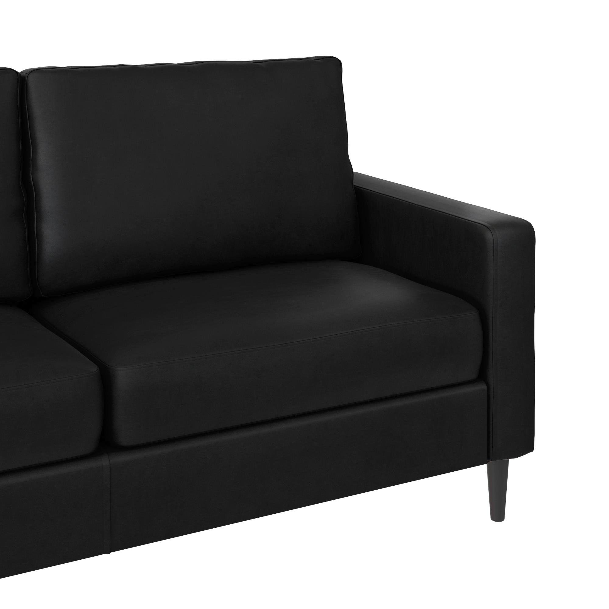 Bezug Couch, cm in 3-Sitzer, Länge Wainwright, schwarz Lederoptik, Sofa 183 loft24