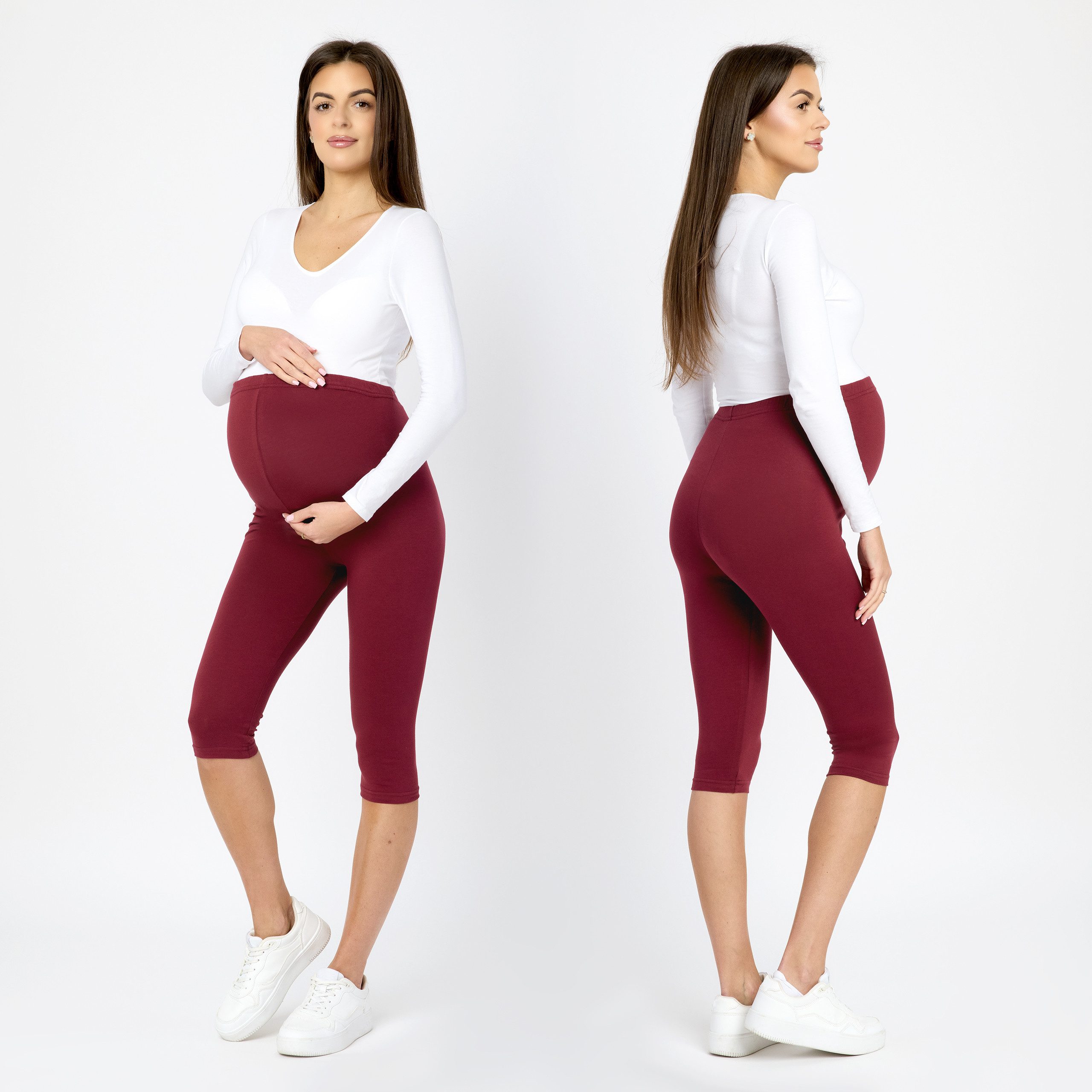Be Mammy Umstandsleggings 3/4 Umstandhose BE20-229 (1-tlg) aus Baumwolle