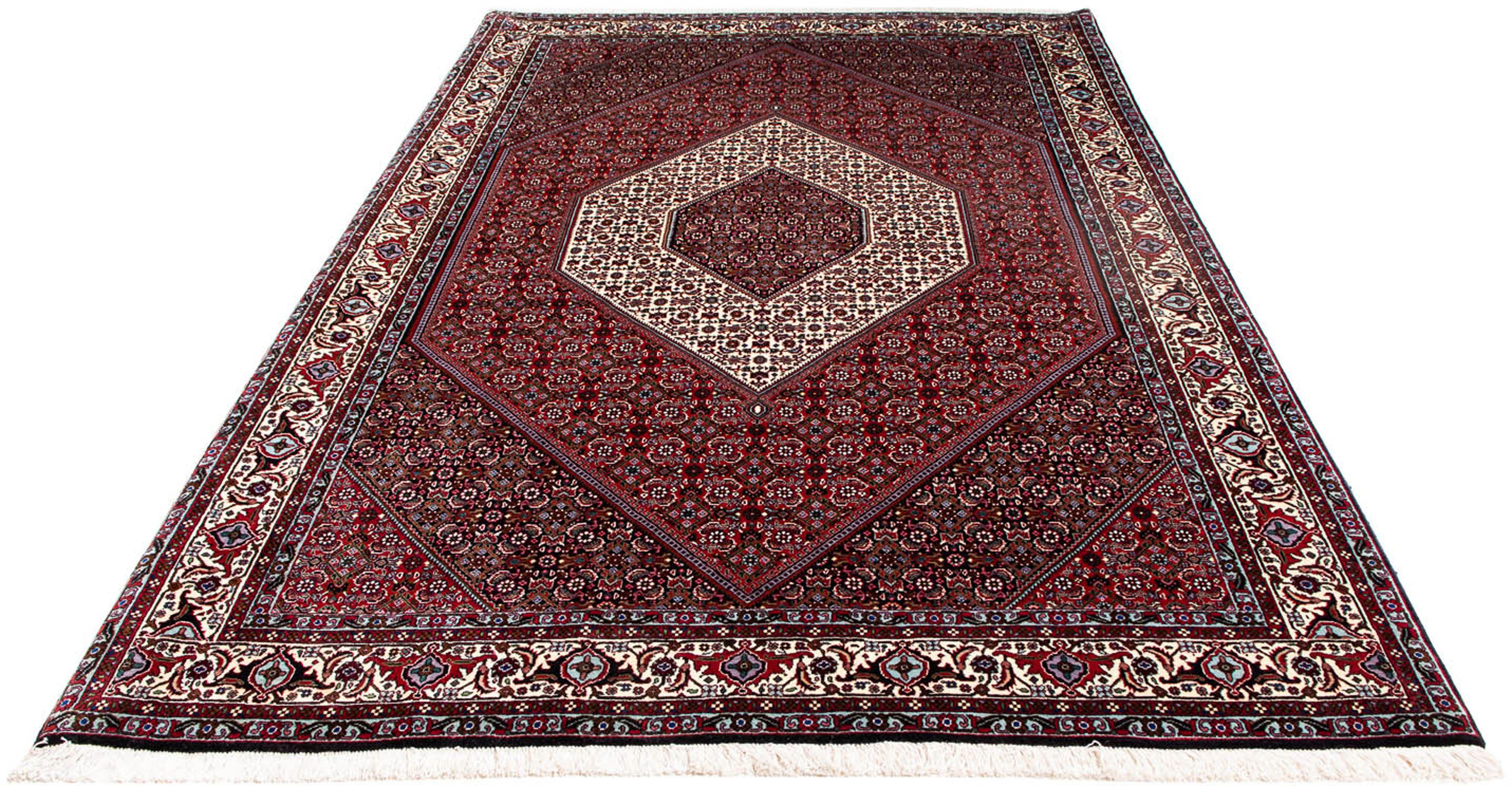 Orientteppich Perser - Bidjar - 257 x 173 cm - dunkelrot, morgenland, rechteckig, Höhe: 15 mm, Wohnzimmer, Handgeknüpft, Einzelstück mit Zertifikat