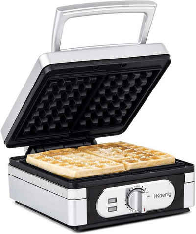 H.Koenig Waffeleisen GFX320 Doppel-Waffeleisen mit stufenloser Temperaturregelung, 1400 W