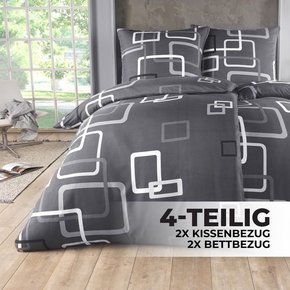 Kuscheli Bettwäsche 2x 135x200 + 2x 80x80 cm atmungsaktiver Bettbezug, mode günstig online kaufen