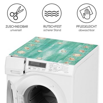 matches21 HOME & HOBBY Antirutschmatte Waschmaschinenauflage rutschfest Wasser Muscheln 65 x 60 cm, Waschmaschinenabdeckung als Abdeckung für Waschmaschine und Trockner