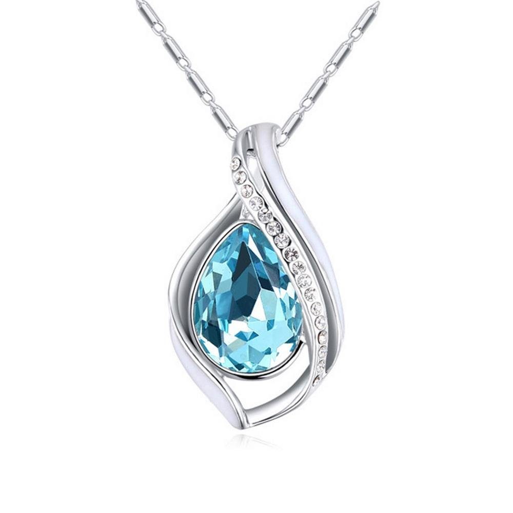 Kette Silber aus Blue Halskette Necklace Damen (1-tlg), Tear Ketten-Set für Messing BUNGSA