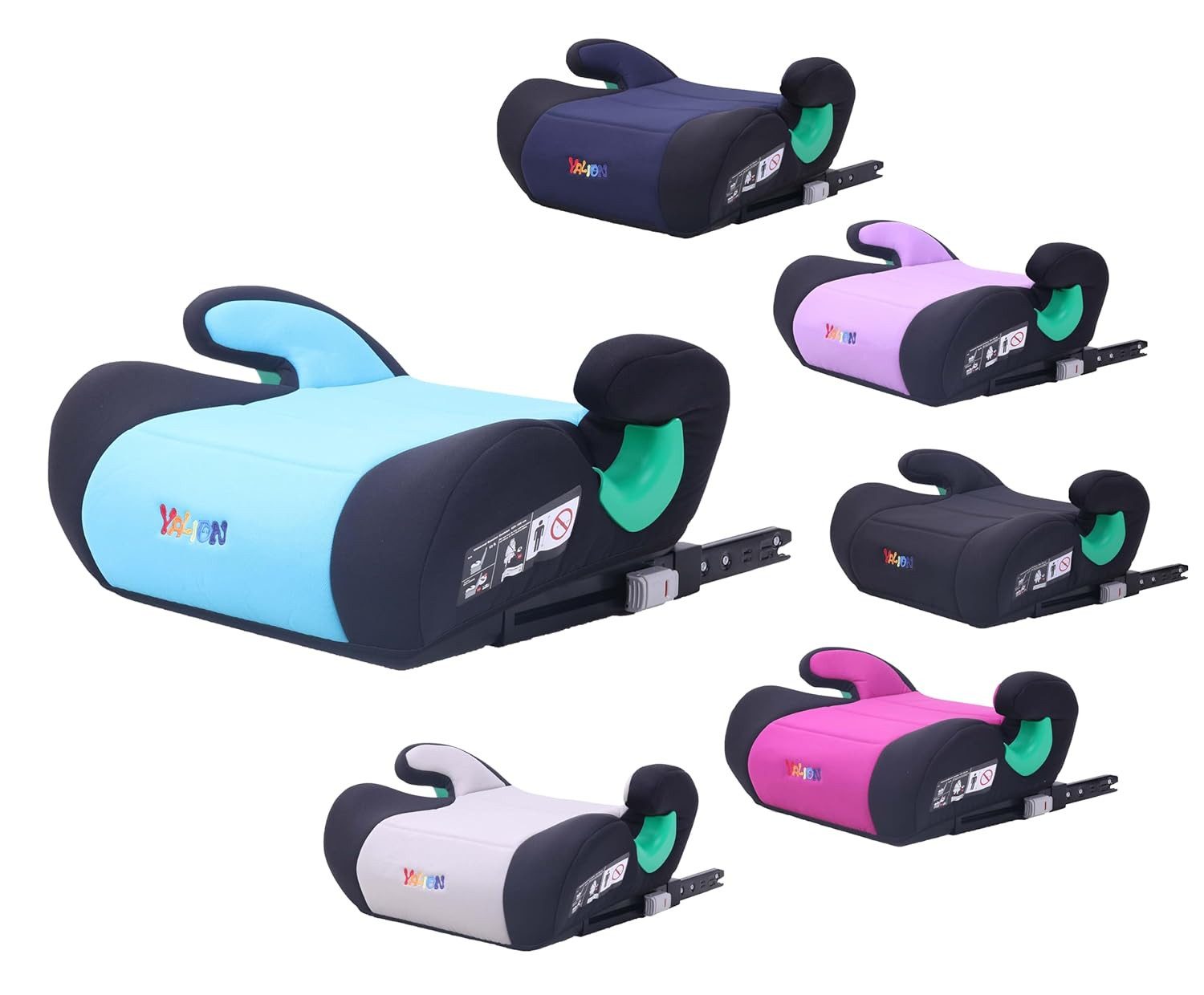 Yalion Kindersitzerhöhung YALION Kindersitzerhöhung mit ISOFIX ECE R129 (i-Size) für Kinder, ab: ca.6Jahren, bis: 10Jahren, (3-Punkt-Gurt), i-Size Sitzerhöhungen Auto Kinder, Blau