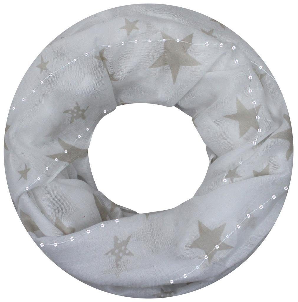 LOREZA Loop Damen Sterne Loopschal Schal Halstuch Tuch günstig online kaufen