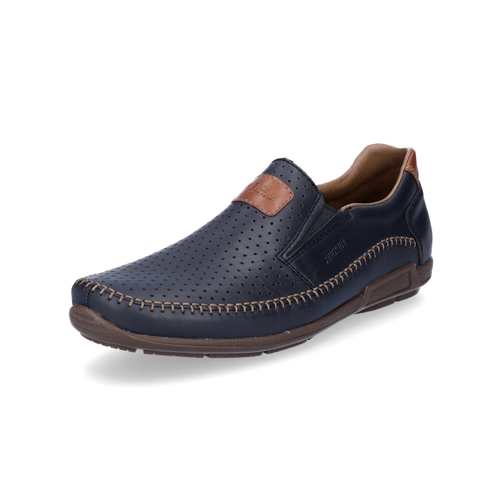 Rieker Herren Leder Slipper blau Slipper