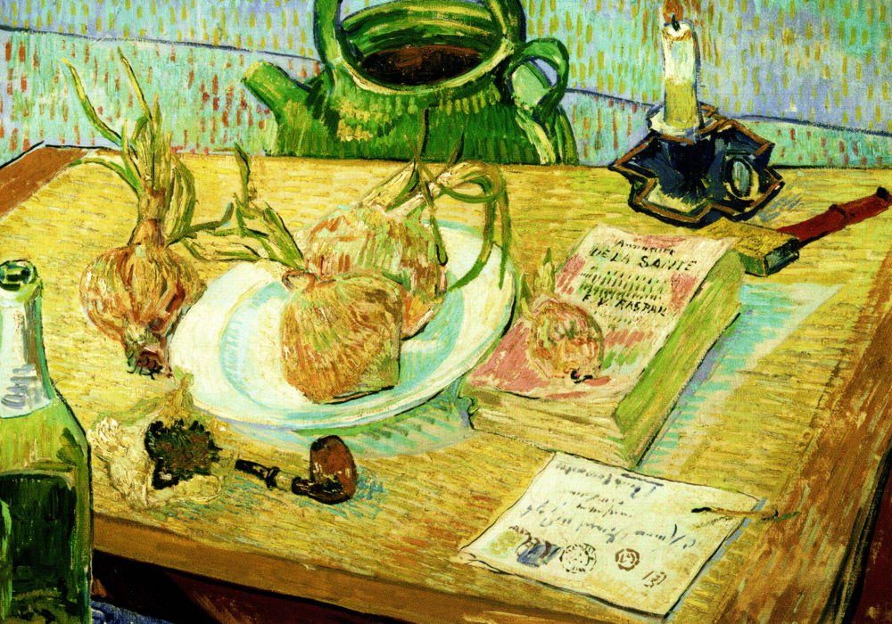 Vincent Zeichenbrett, mit Pfeife, Postkarte van ..." Kunstkarte "Stillleben Gogh