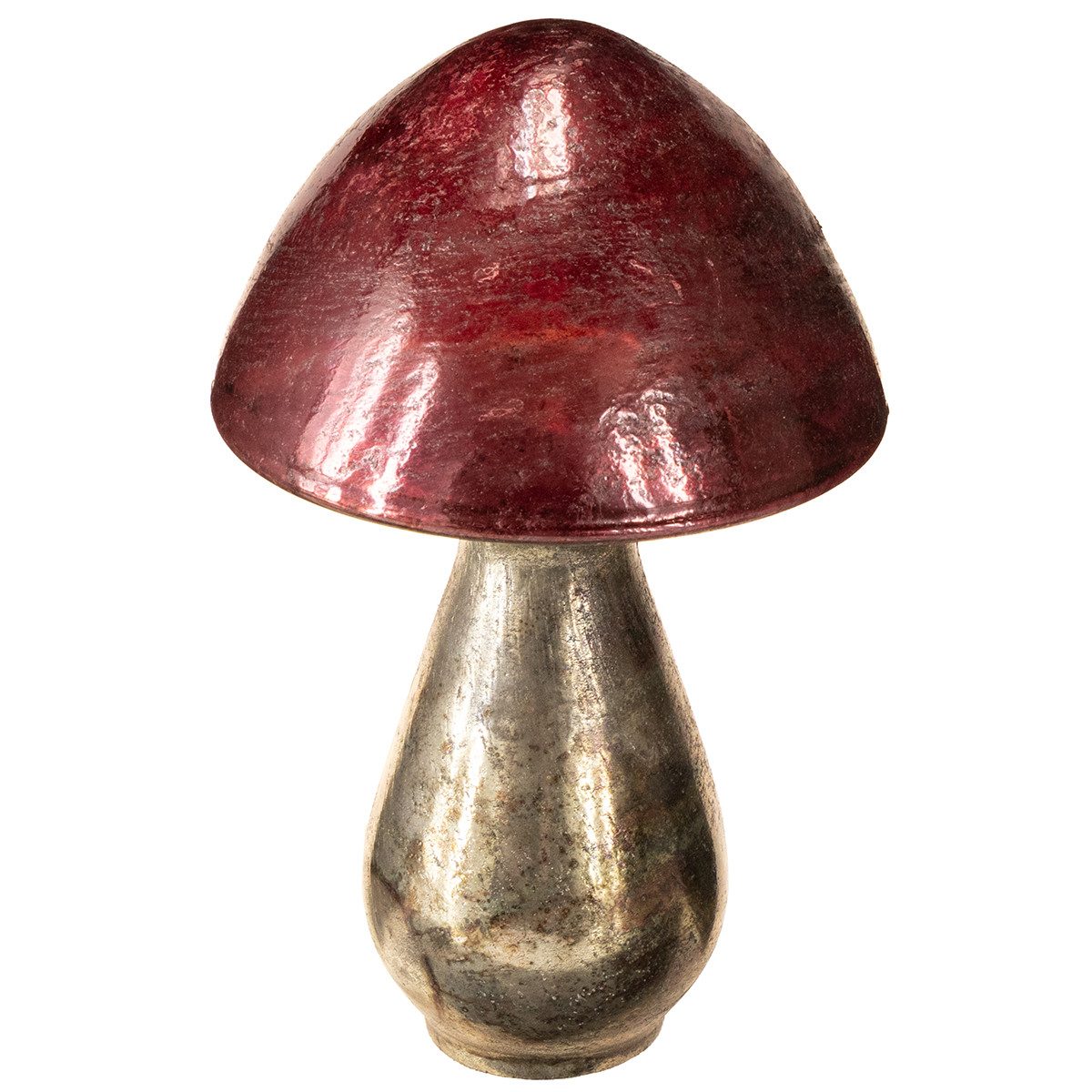 Florists Products Streudeko Glas-Deko-Pilz Rot Groß Herbstlich Tischdeko Vintage-Optik