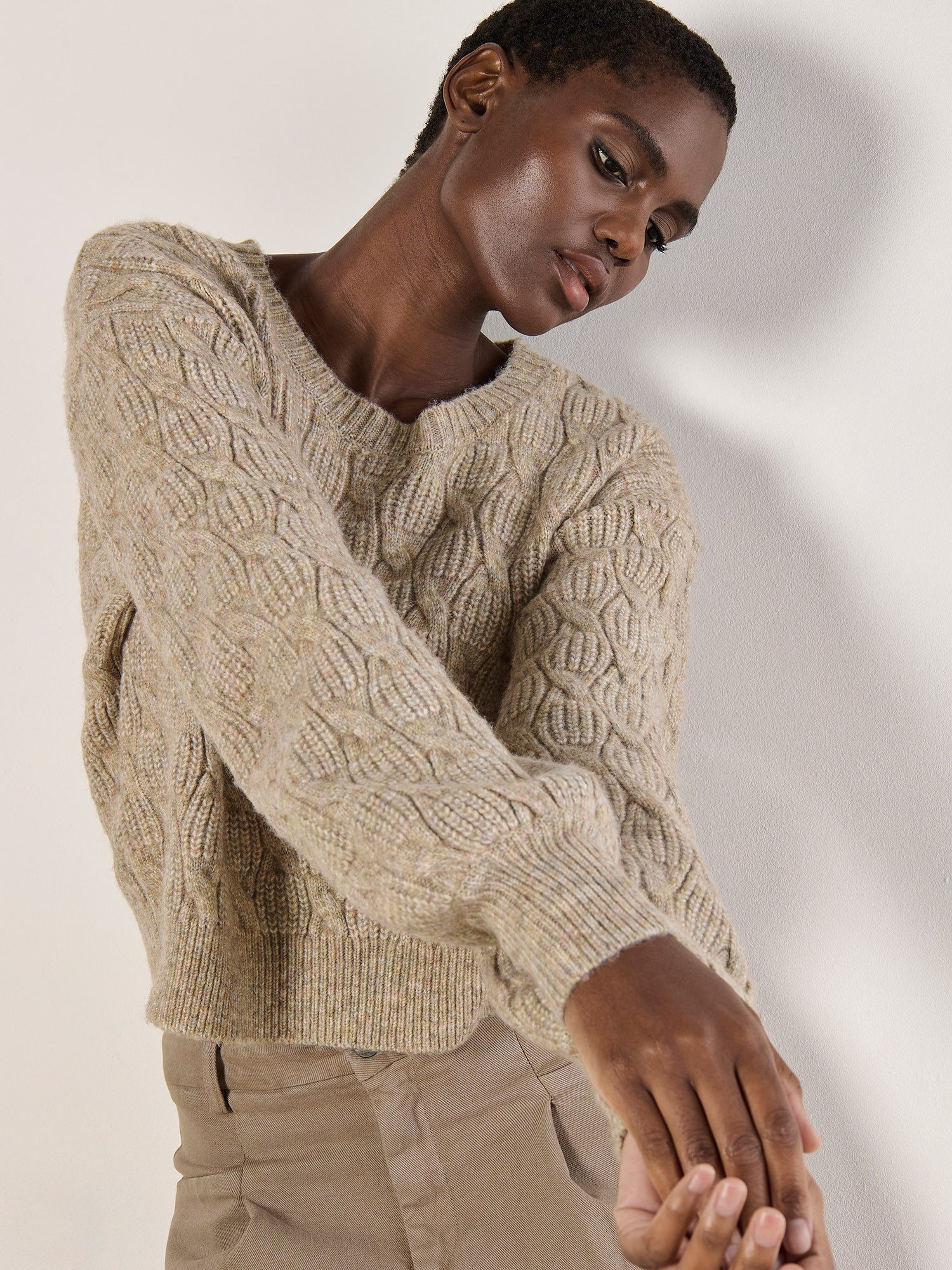 Strickpullover Zopfstrick-Pullover