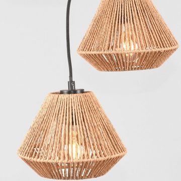 famlights Hängeleuchte, Pendelleuchte Hjördis in Braun aus Jute E27 3-flammig, keine Angabe, Leuchtmittel enthalten: Nein, warmweiss, Hängeleuchte, Pendellampe, Pendelleuchte