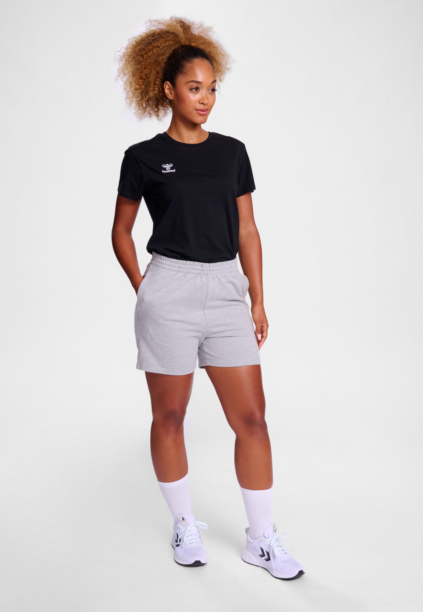 hummel T-Shirt Rundhalsausschnitt gesticktes Logo Regular günstig online kaufen