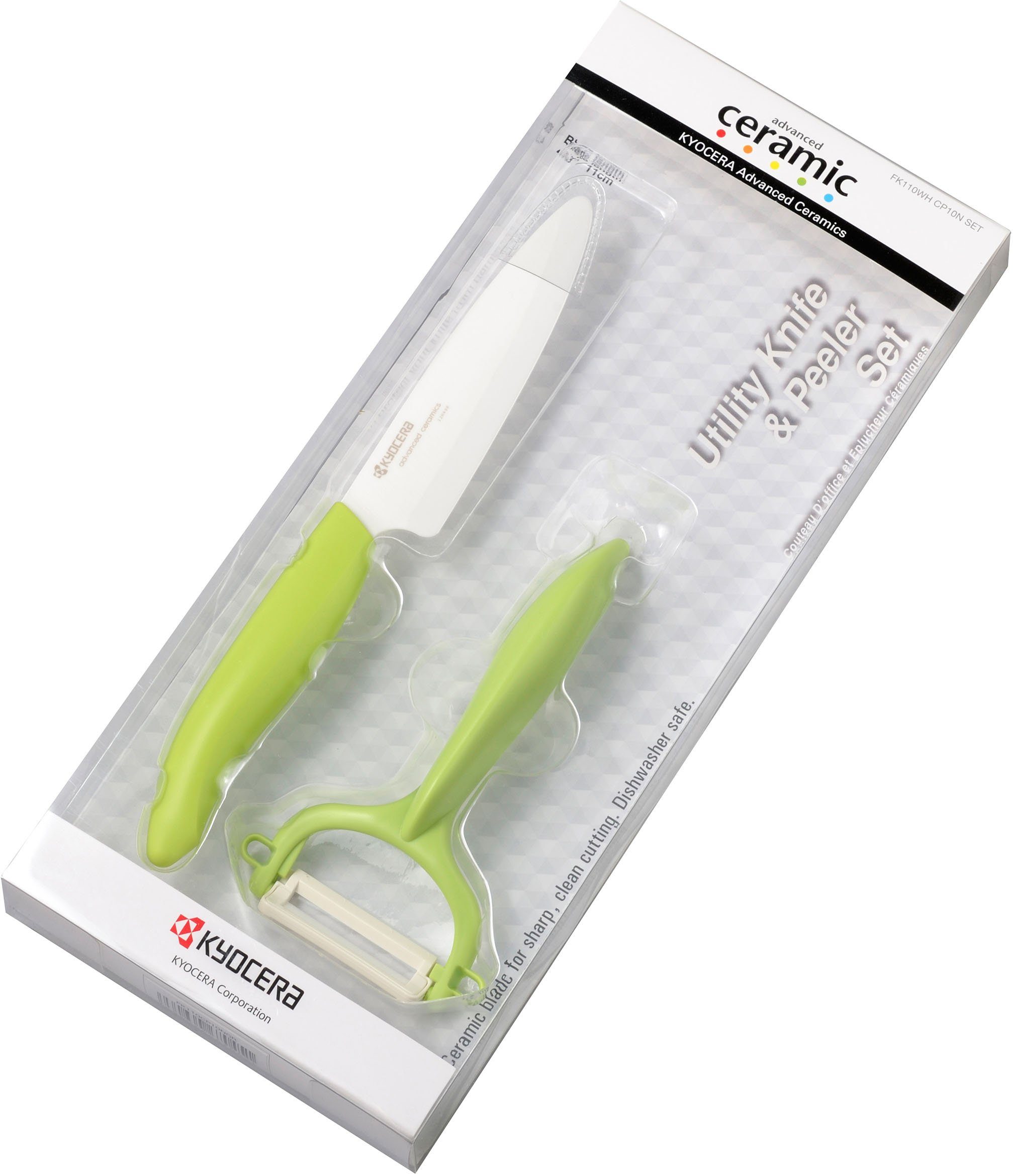 KYOCERA Messer-Set GEN (Set, 2-tlg), scharfe Hochleistungskeramik-Klinge, (Universalmesser, Sparschäler)