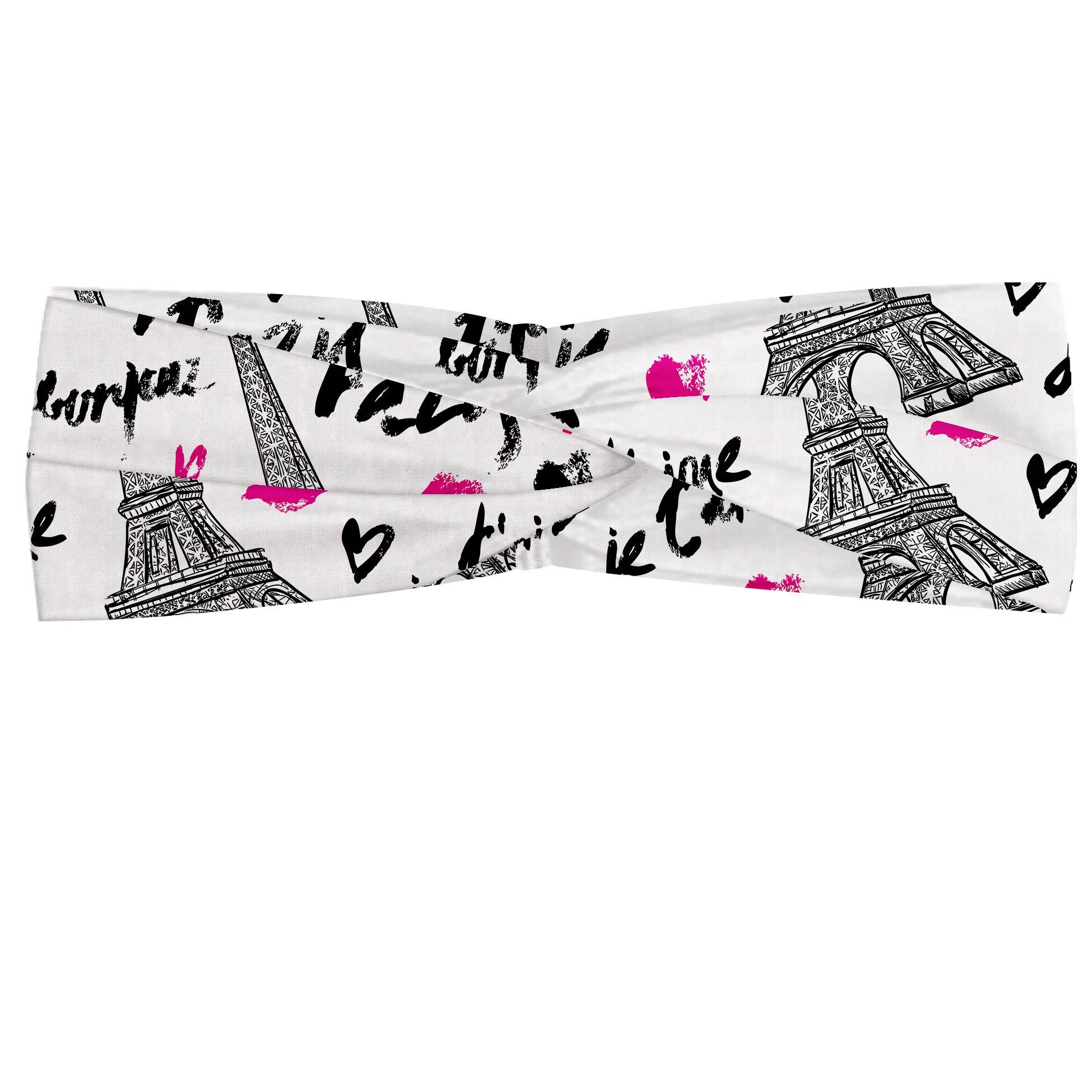 Abakuhaus Stirnband Elastisch und Angenehme alltags accessories Paris Pink Kiss Eiffel Liebe