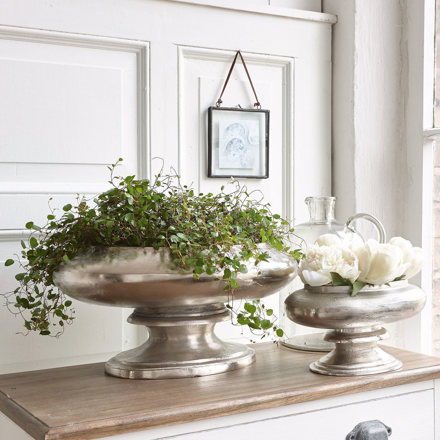 Mirabeau Tischvase Vase 2er Set Loyère silber