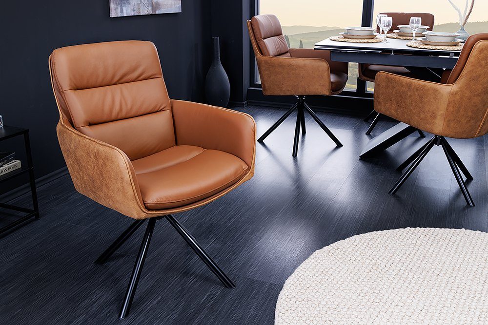 Polsterstuhl BIG GEORGE cognac / schwarz