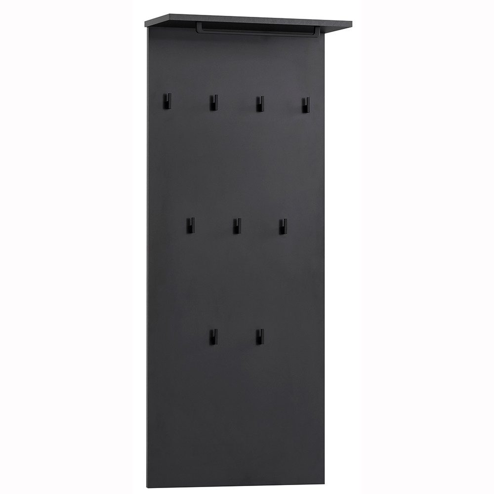 Lomadox Garderobenpaneel JULBACH-80, Garderoben Hakenpaneel in Schwarzmatt, günstig online kaufen