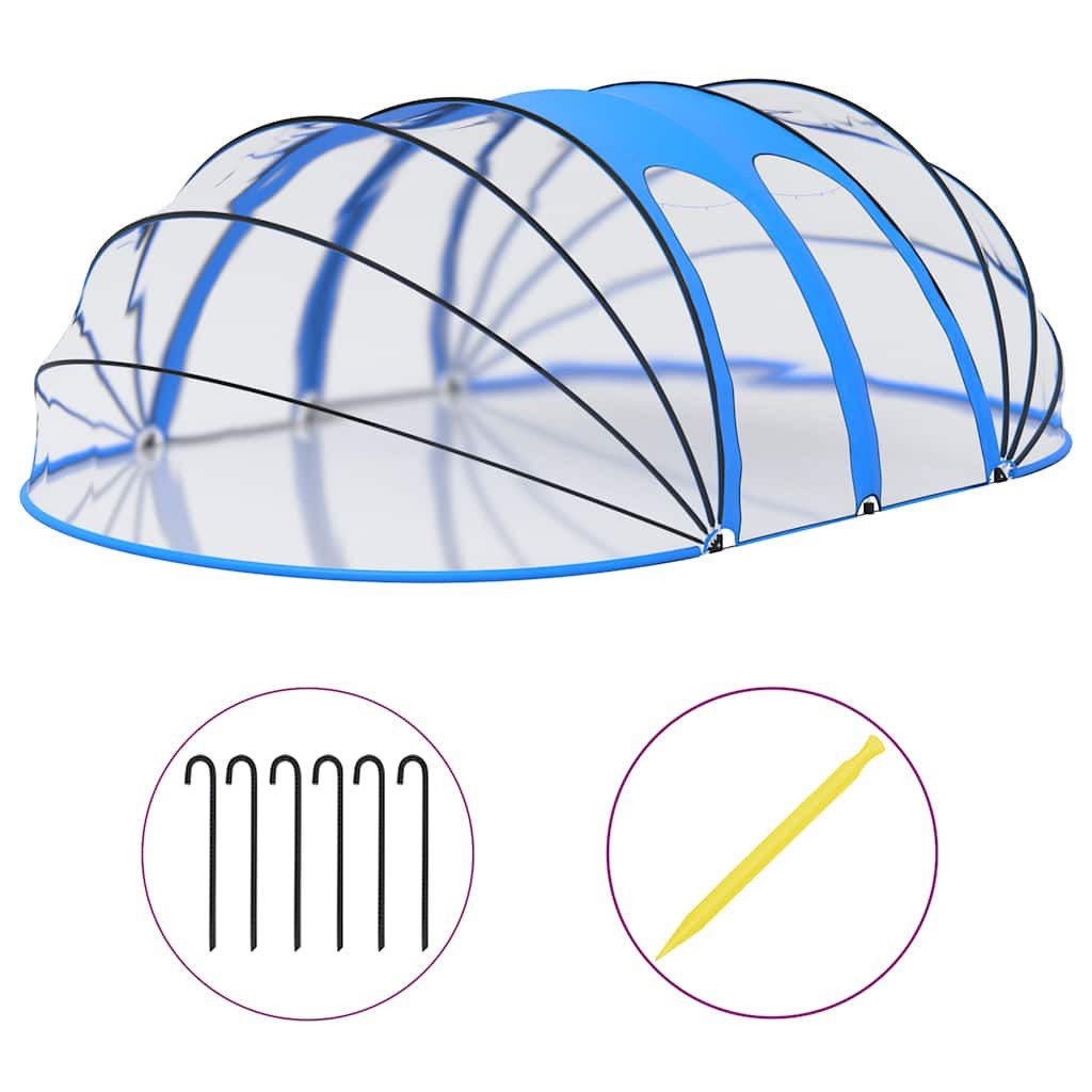 furnicato Poolüberdachung Transparente Pool-Kuppel aus PVC mit Fiberglas 620x410x210 cm, (1 tlg)
