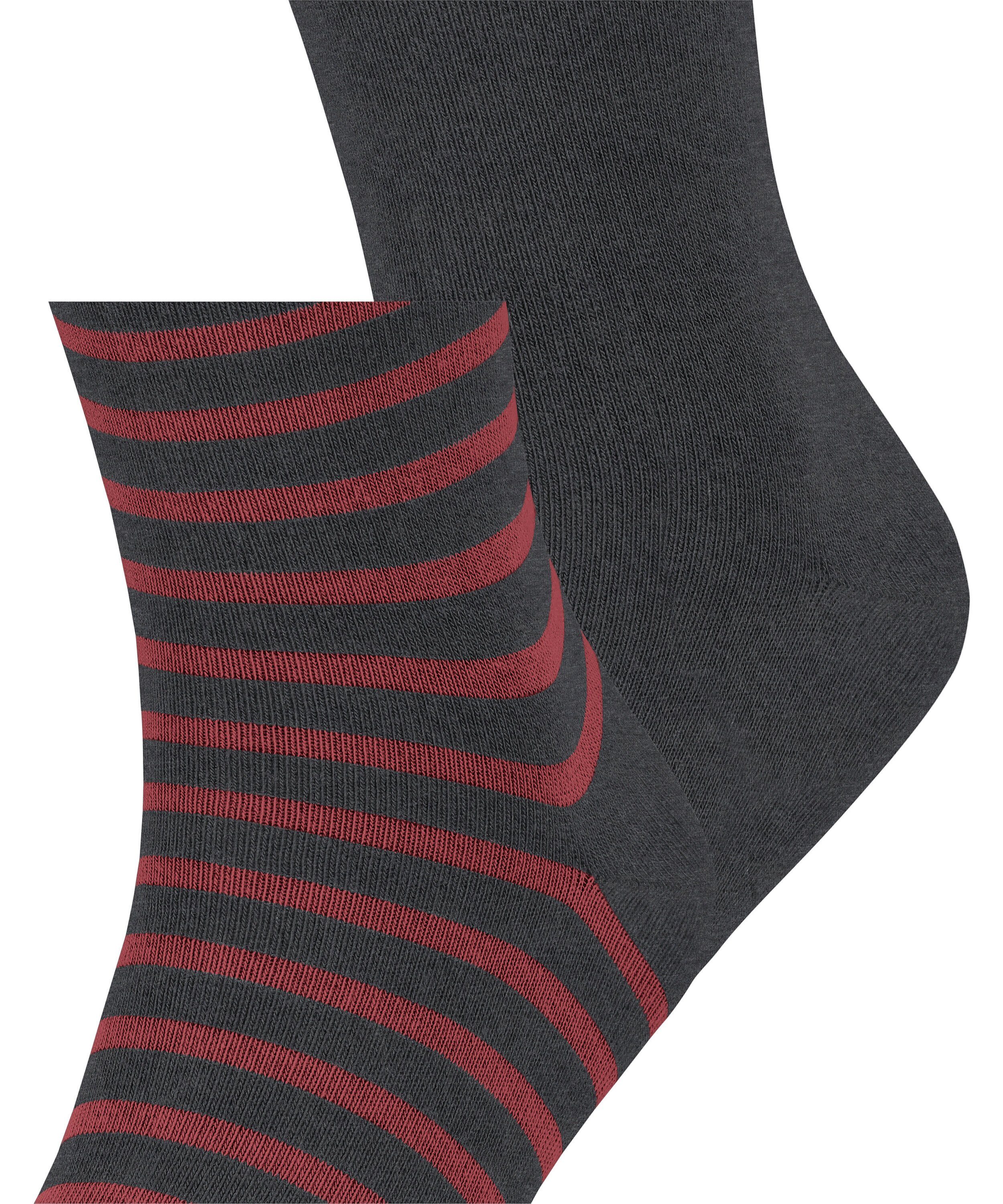 Stripe Socken (2-Paar) Fine 2-Pack anthra.mel (3081) Esprit